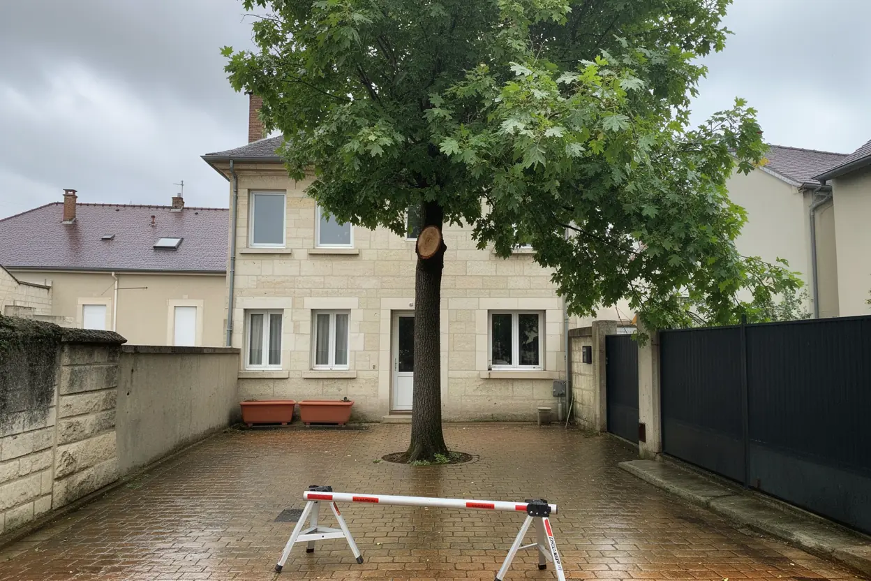 Cour sécurisée après élagage urgent à Besançon